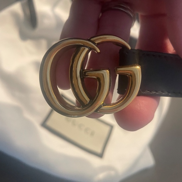 Gucci Marmont Belt- Thin. Gold GG, black leather- 85. mint condition. - Picture 2 of 3